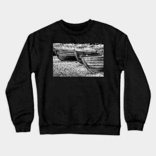 Derwentwater Wooden Rowing Boats Black And White Crewneck Sweatshirt